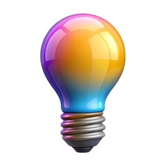 Obraz premium Bright blue light bulb glowing with electric power, isolated on a white background, symbolizing innovation and ideas