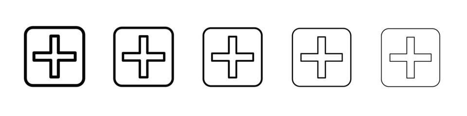 Obraz premium Add Icon vector thin outline style sign