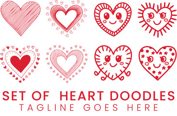 Charming HandDrawn Heart Doodles for Valentines Day  Romantic Designs