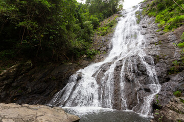 beautiful waterfall in Thailand ,tropical nature in sarika waterfall at nakhon nayok province, Thailand