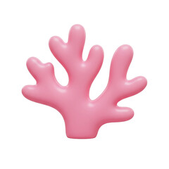 Obraz premium Cute pink coral branch isolated on transparent background.