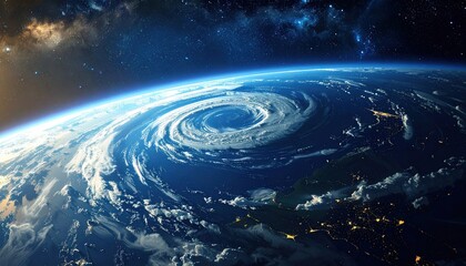 Earth Space Planet Galaxy Night View Astronaut.