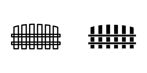 white picket fence Icon set. Symbol isolated white background. vector illustration. color editable.