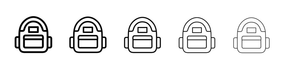 bagpack icon vector thin outline style sign
