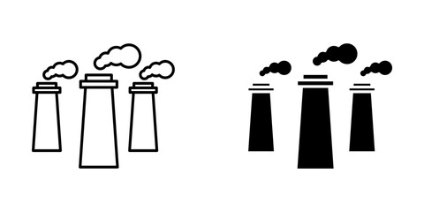 Pollution and Emissions Icon set. Symbol isolated white background. vector illustration. color editable.