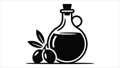 Premium Olive Oil Bottle Vector. Organic Extra Virgin Design with Olive Branch.