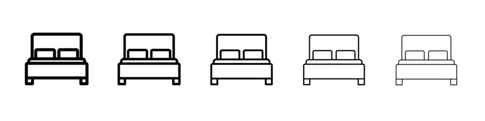 bed icon vector thin outline style sign