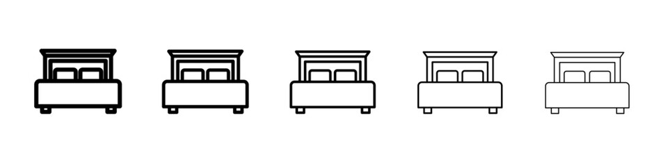 bed icon vector thin outline style sign