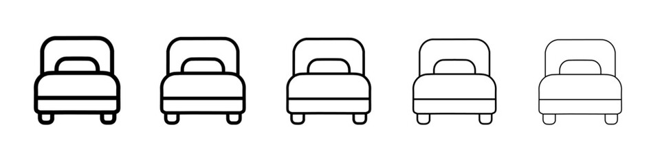 bed icon vector thin outline style sign