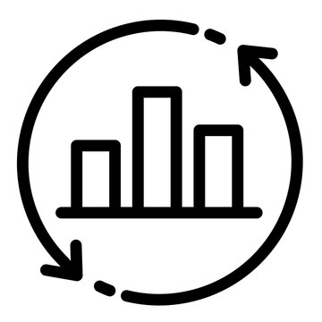 Recurring Chart Icon Data Visualization Symbol for Analytics and Reporting
