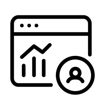 Website Unique Visitors Icon Analytics Vector Symbol for Traffic Monitoring Tools