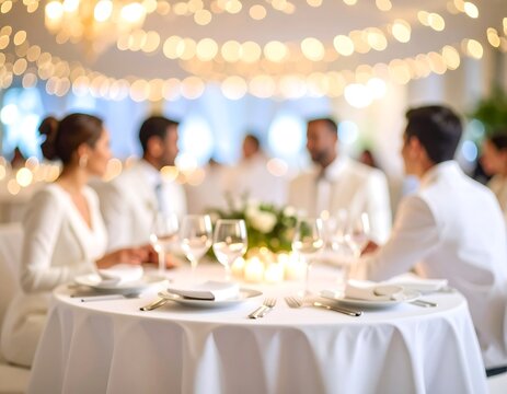 Blurred indoor wedding reception