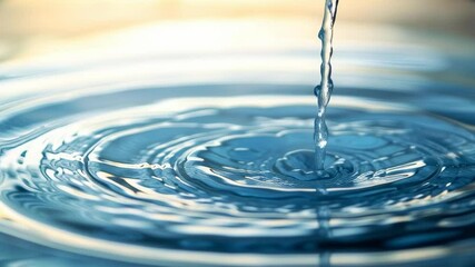 clear water ripple with droplet falling slow motion peaceful nature concept scene - Powered by Adobe