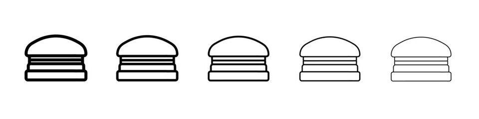 burger icon vector thin outline style sign
