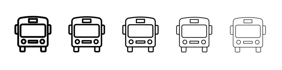 bus icon vector thin outline style sign