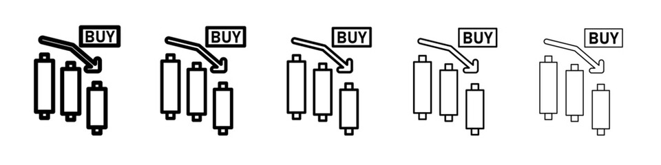 buy stock icon vector thin outline style sign