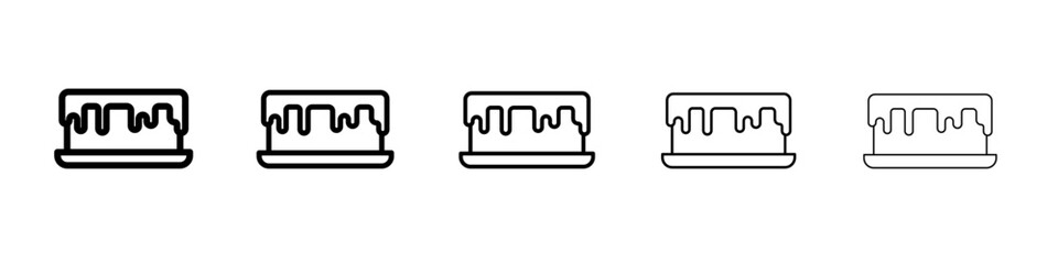 cake icon vector thin outline style sign