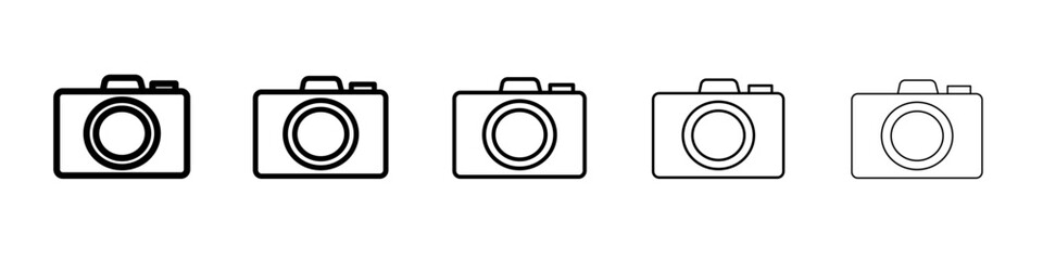 camera icon vector thin outline style sign