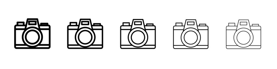 camera icon vector thin outline style sign