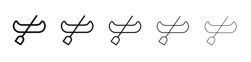 Canoe Icon Single vector thin outline style sign