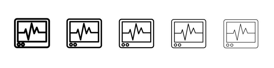 cardiogram icon vector thin outline style sign