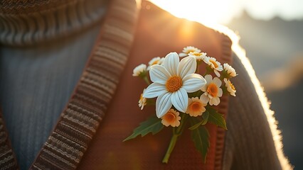 Glowing Swiss lantern with white cross motif, resting on rustic wood with alpine meadow in soft focus.