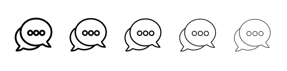 chat icon vector thin outline style sign