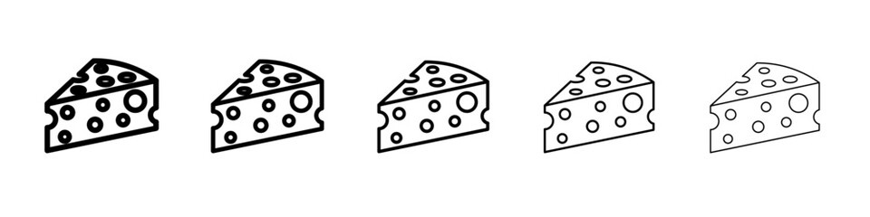 cheese icon vector thin outline style sign
