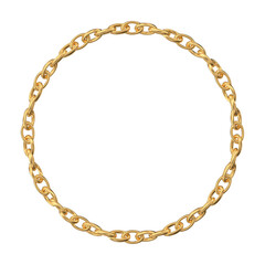 Gold Chain Circle Frame: Luxury Round Border for Design Projects
