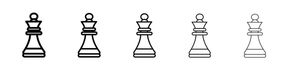 chess icon vector thin outline style sign