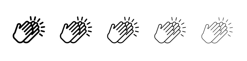 Fototapeta premium Clap Icon Single vector thin outline style sign