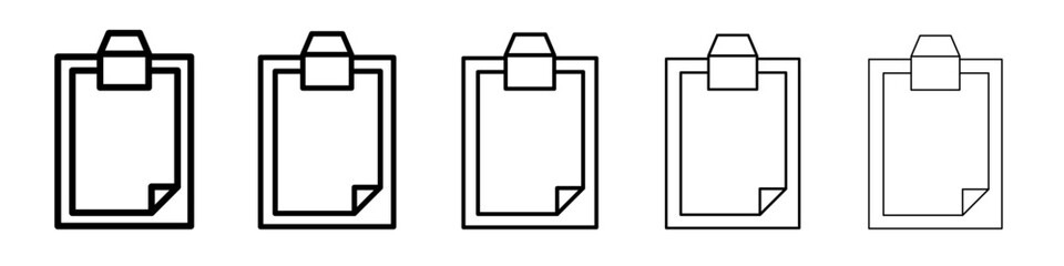 clip board icon vector thin outline style sign