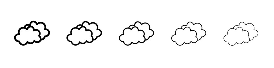 clouds icon vector thin outline style sign