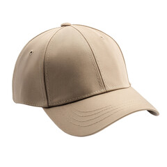 Fototapeta premium Beige baseball cap isolated on black background a classic style headwear