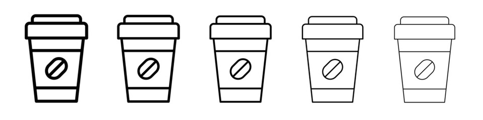 coffee icon vector thin outline style sign
