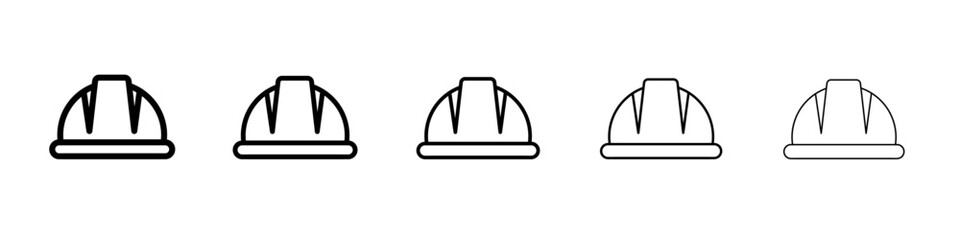 construction helmet icon vector thin outline style sign