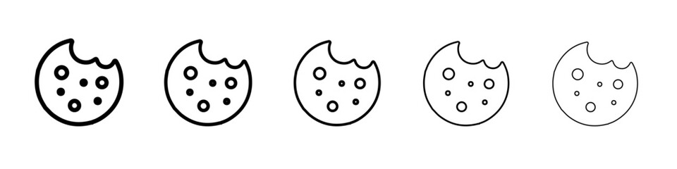 cookie icon vector thin outline style sign