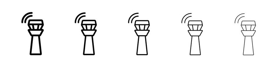 Control Tower Icon Single vector thin outline style sign