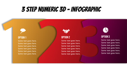 3 Step 3D Puzzle Infographic Template for PowerPoint and Presentations. Fully editable vector SVG file compatible with PowerPoint, Illustrator, and most vector-based applications.
