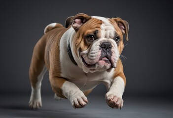 english bulldog isolated on grey studio background, adorable dog, domestic puppy, lovely doggy 5
