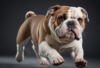 english bulldog isolated on grey studio background, adorable dog, domestic puppy, lovely doggy 6
