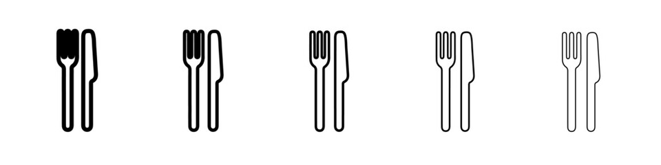 Cutlery icon vector thin outline style sign