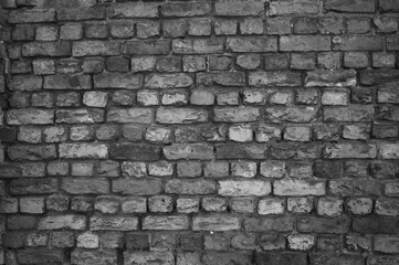 texture of old gray brick wall close up