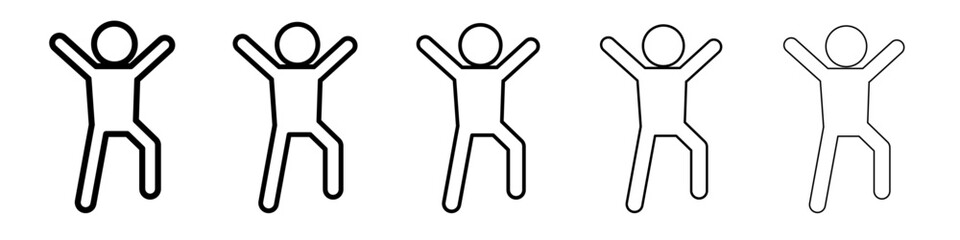 dance icon vector thin outline style sign