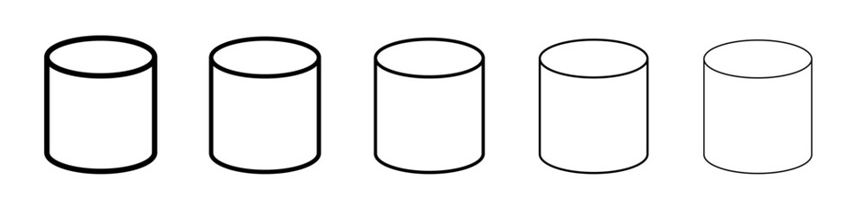 cylinder icon vector thin outline style sign