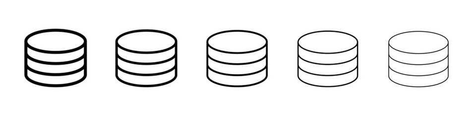 data base icon vector thin outline style sign