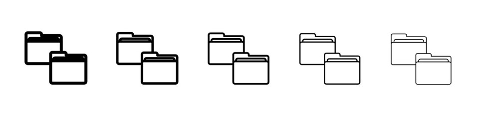Data synchronization icon vector thin outline style sign