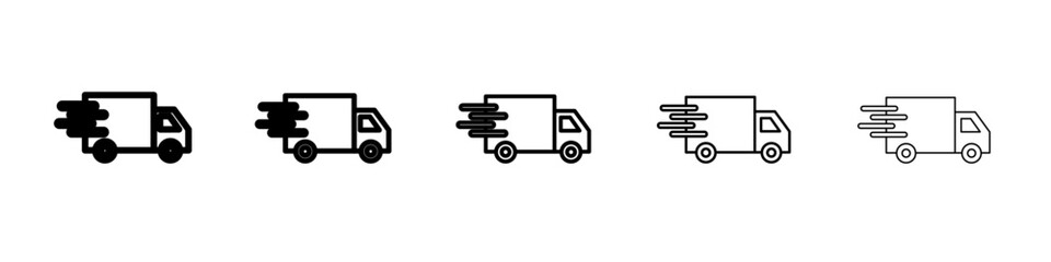 delivery truck icon vector thin outline style sign
