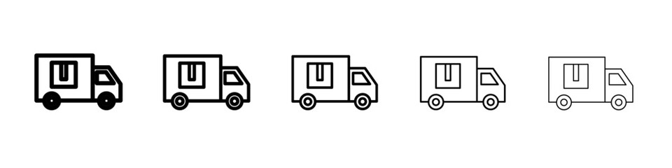 delivery truck icon vector thin outline style sign