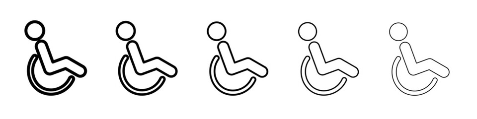 disability icon vector thin outline style sign